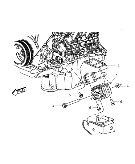 2009 Dodge Nitro Engine Mounting Left Side Diagram 6