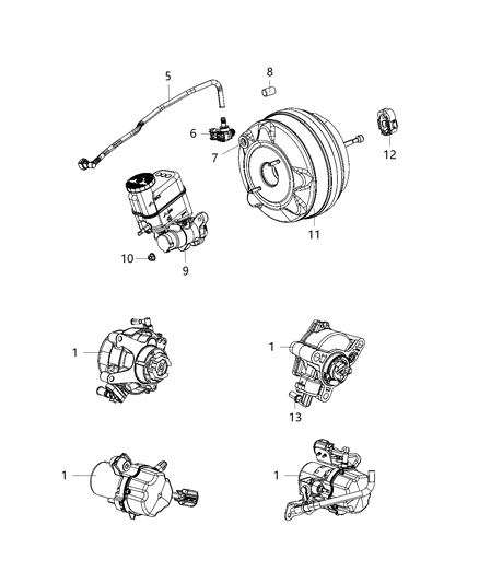 2021 Jeep Cherokee Booster & Pump, Vacuum Power Brake, Hydro Booster Diagram