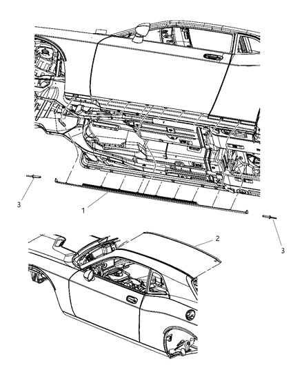 2011 Dodge Challenger Molding-Roof Diagram for 1GD41AXRAD