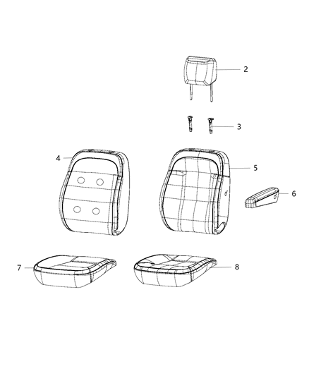 2021 Ram ProMaster 1500 Front Seat, Bucket Diagram 2