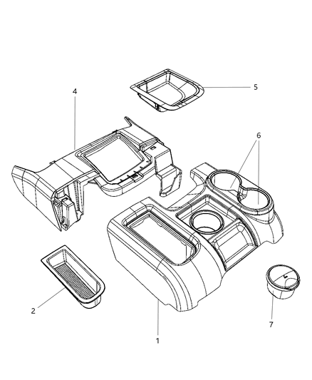 2016 Ram 3500 Floor Console Diagram 1