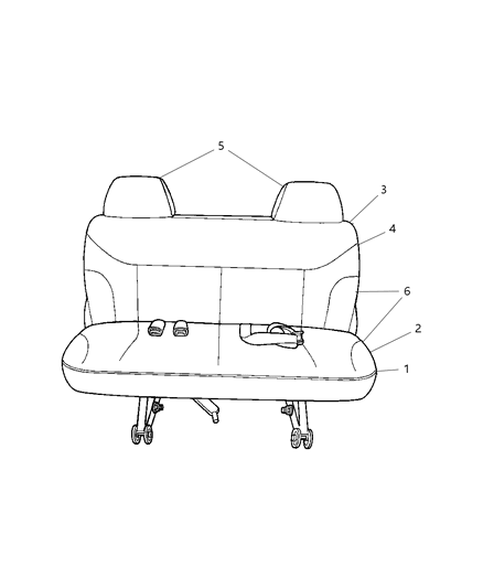 2000 Chrysler Town & Country Rear Seats Diagram 3