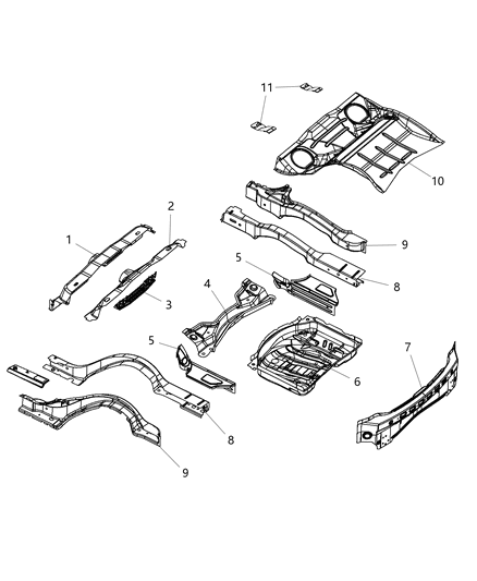 2020 Chrysler 300 Rear Floor Pan Diagram