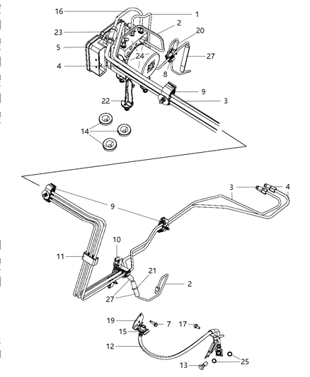 2009 Dodge Challenger Anti-Lock Brake System Module Diagram for 68049869AA