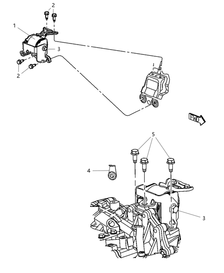 2010 Jeep Compass Engine Mounting Left Side Diagram 1