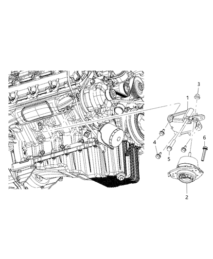 2011 Dodge Durango Engine Mounting Right Side Diagram 3