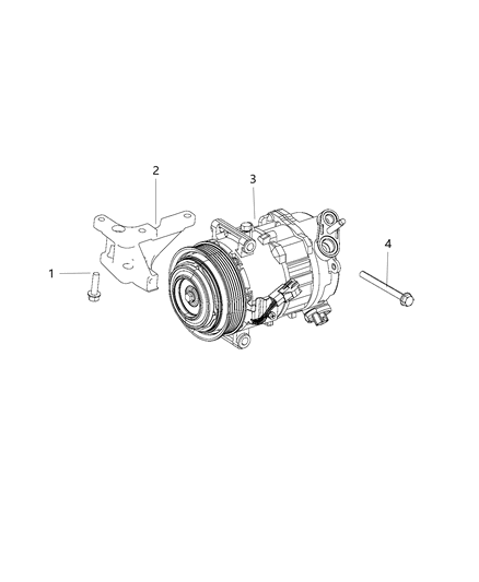 2018 Jeep Cherokee A/C Compressor Mounting Diagram 3