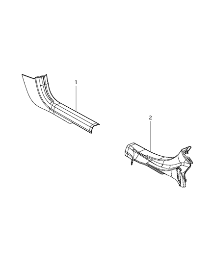 2014 Dodge Charger Cowl Side Panel & Scuff Plates Diagram