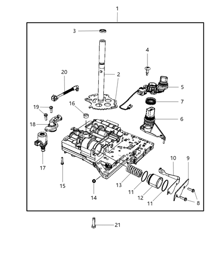 2008 Dodge Grand Caravan Valve Body & Related Parts Diagram 1