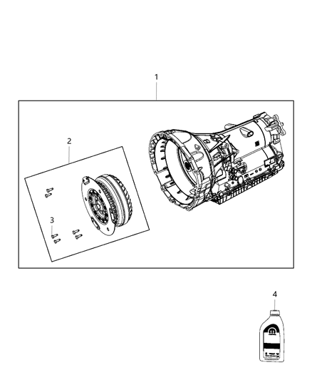 2020 Chrysler 300 TRANSMISS-With Torque Converter Diagram for 68433360AA