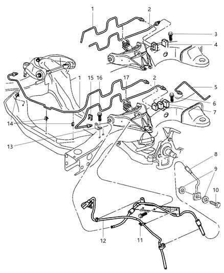 2000 Dodge Durango Line-Brake Diagram for 52008992