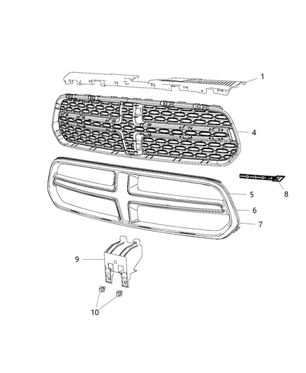 2016 Dodge Durango NAMEPLATE-Grille Diagram for 68200506AA