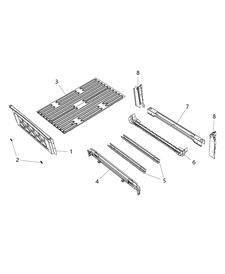 2016 Ram 3500 Pick Up Box Crossmember Diagram 1