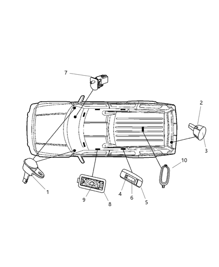 2006 Jeep Commander Lamp - Courtesy - Dome - Reading Diagram