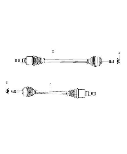 2009 Dodge Journey Shafts , Rear Axle Diagram