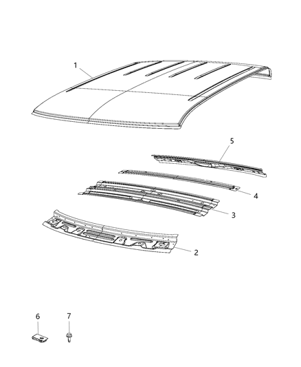 2019 Ram 1500 Panel , Roof Diagram