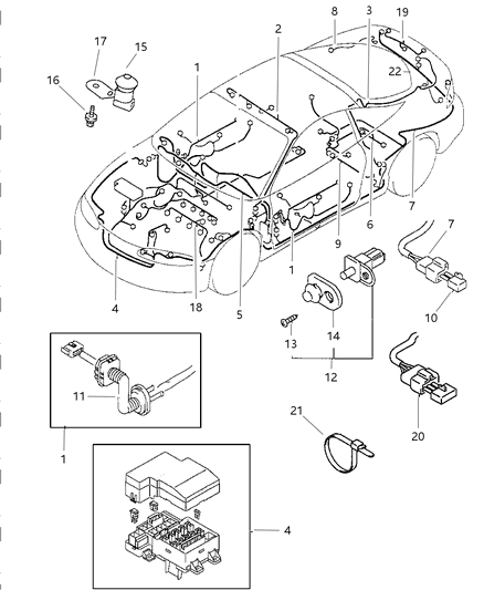1997 Dodge Avenger Wiring-Rear Bumper Diagram for MR282640