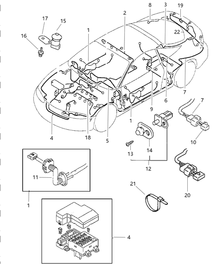 1997 Chrysler Sebring Wiring-Body Diagram for MR309302