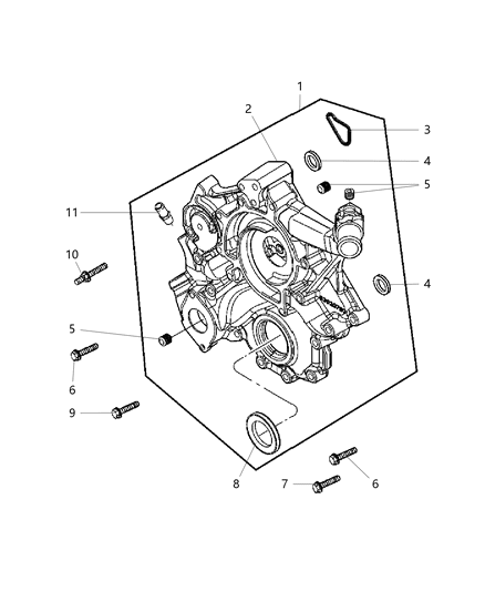 2005 Dodge Ram 1500 Timing Cover & Related Parts Diagram 2
