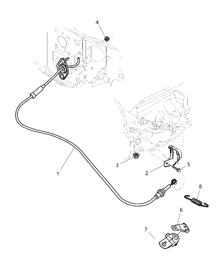 1999 Dodge Durango Controls, Gearshift, Lower Diagram 2