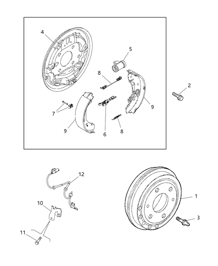 2017 Ram ProMaster City Brakes, Rear Diagram