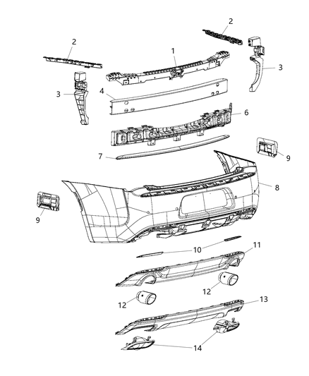 2018 Chrysler 300 Bracket-License Plate Diagram for 68227290AB