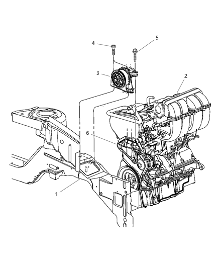 2006 Dodge Caravan Mount, Timing Belt Side Engine Diagram