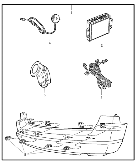 2010 Dodge Caliber Sensor Kit - Park/Distance Diagram