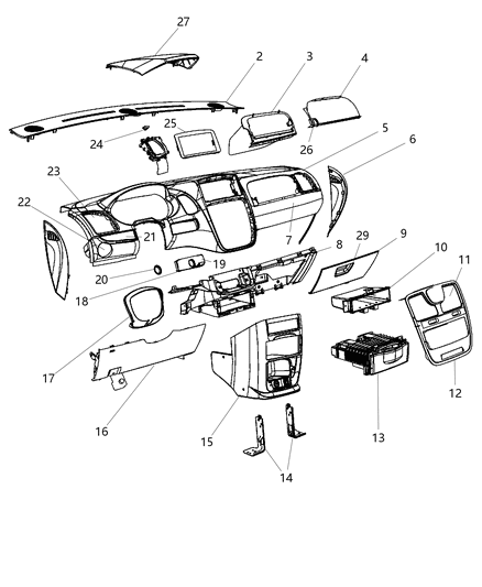 2011 Chrysler Town & Country Holder-Instrument Panel Diagram for 1PE37HL5AB