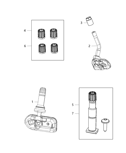 2015 Ram 3500 Tire Pressure Sensor Diagram for 68239729AA