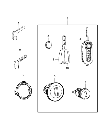 2019 Ram ProMaster 3500 Lock Kit Diagram for 68432847AA