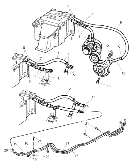 1999 Dodge Ram Van Plumbing - HEVAC Diagram