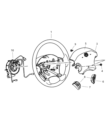 2003 Dodge Stratus Driver Air Bag Diagram for SX65WL8AA