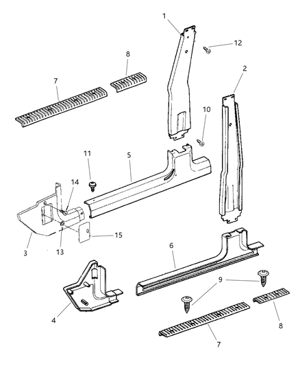 1997 Jeep Cherokee Panels - Interior Trim, Front Diagram 2