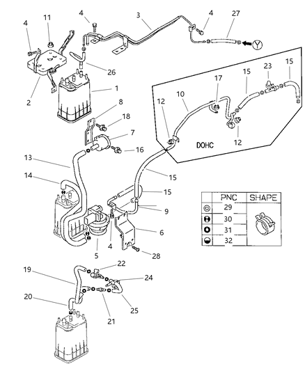 1997 Dodge Avenger Vapor Lines Avenger & Sebring Diagram