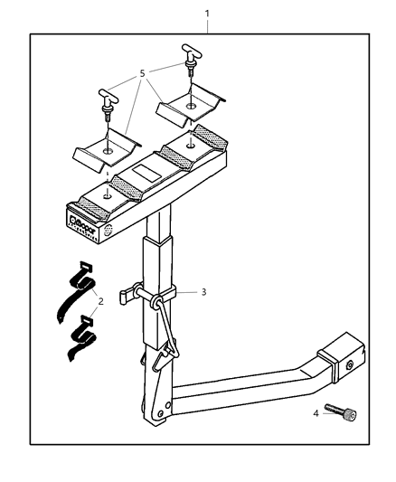 2008 Dodge Magnum Carrier Kit - Bike Hitch Mount Diagram