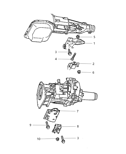 2002 Dodge Durango Engine Mounting, Rear Diagram 2