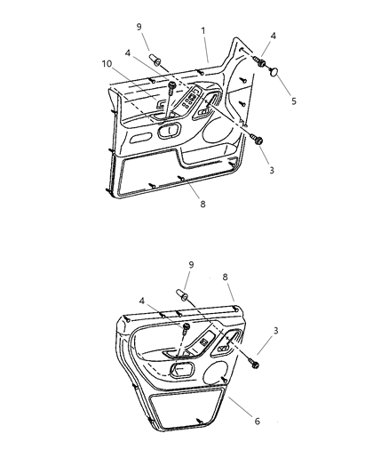 2003 Jeep Grand Cherokee RETAINER-Door Trim Panel Diagram for 6507055AA