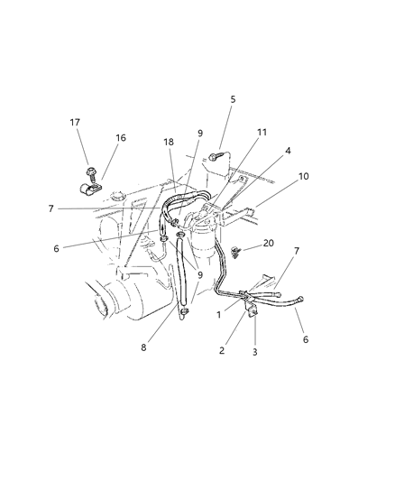 2001 Jeep Cherokee Retainer Diagram for 52100286AD