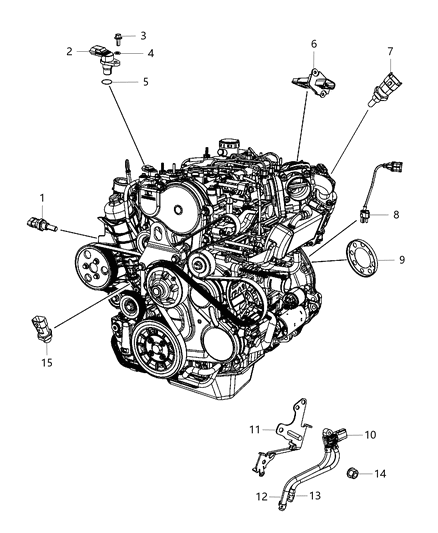 2017 Jeep Wrangler Sensors, Engine Diagram 1