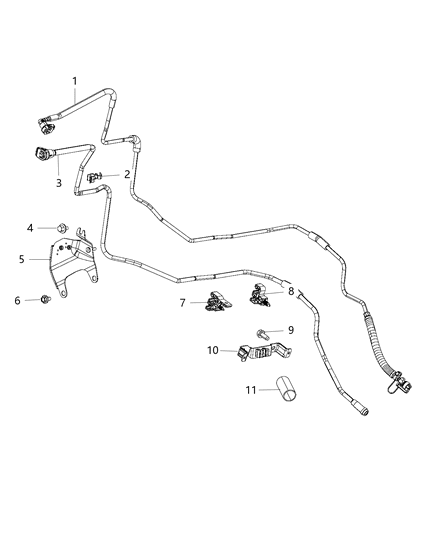 2015 Ram 3500 Bracket-Fuel Line Diagram for 68227858AA