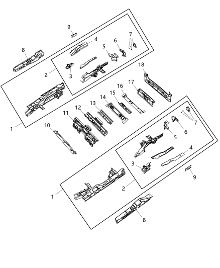 2019 Chrysler Pacifica Floor Pan Attaching Diagram