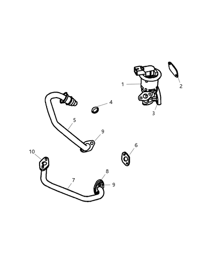 2009 Chrysler 300 EGR Valve & Related Diagram