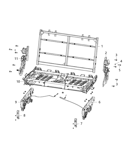 2019 Chrysler Pacifica RECLINER-2ND Row Diagram for 68277987AB