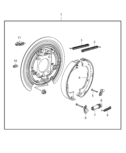 2012 Jeep Grand Cherokee Park Brake Assembly, Rear Disc Diagram