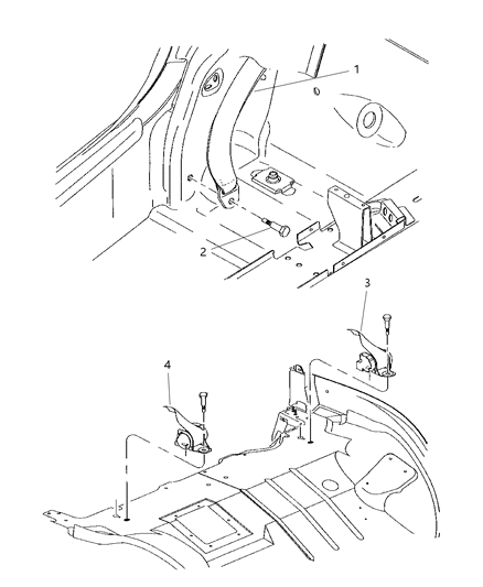 2002 Chrysler Prowler Front Center Seat Belt Diagram for SE091AZAA