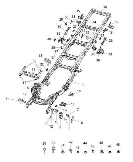 2018 Ram 3500 Frame-Chassis Diagram for 68371522AA