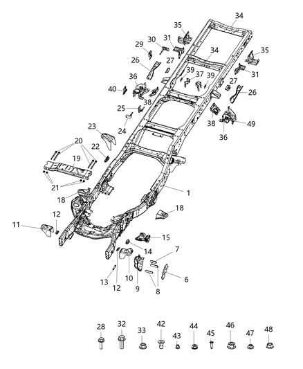 2018 Ram 3500 Nut-HEXAGON FLANGE Lock Diagram for 6510470AA