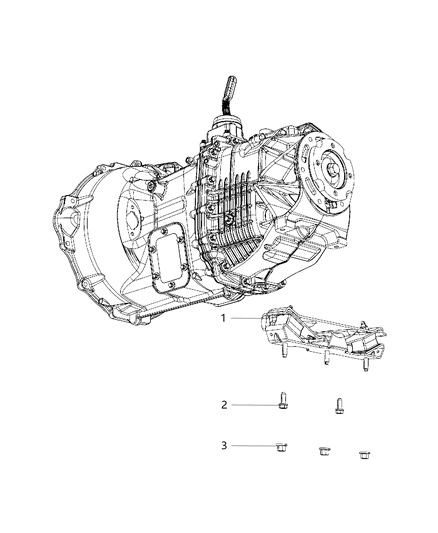2016 Ram 3500 Pickup Transmission Support Diagram