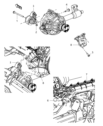 2009 Dodge Durango Engine Mounting Left Side Diagram 4